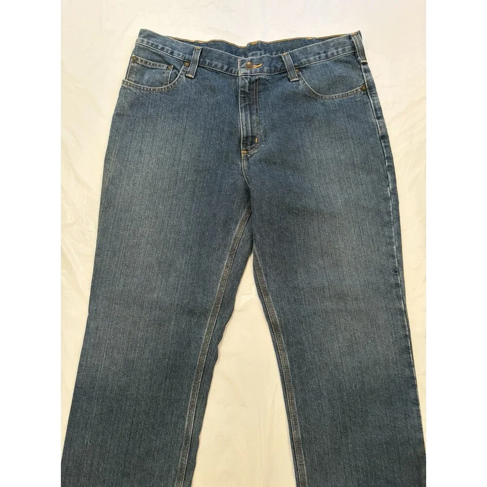 Carhartt Jeans Men’s 38x30 Blue Med Wash Relaxed‎ Fit Straight Leg